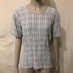 White and black plaid top